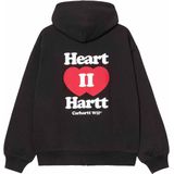 Carhartt - Hooded Heart II Hartt Sweat Jacket - Zwart - Sweatshirt