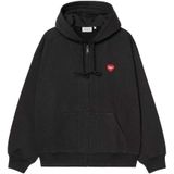 Carhartt - Hooded Heart II Hartt Sweat Jacket - Zwart - Sweatshirt