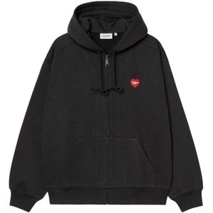 Carhartt - Hooded Heart II Hartt Sweat Jacket - Zwart - Sweatshirt