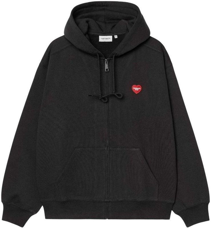 Carhartt - Hooded Heart II Hartt Sweat Jacket - Zwart - Sweatshirt