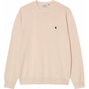 Carhartt WIP - Truien - Madison Sweater Fleur De Sel / Black voor Heren van Wol - Maat S - Beige