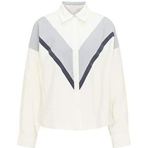 SIDONA Damesblouse, wit, grijs, marineblauw, XL