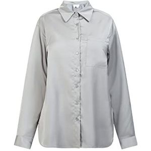 LYMOA Damesblouse, lichtgrijs, XL