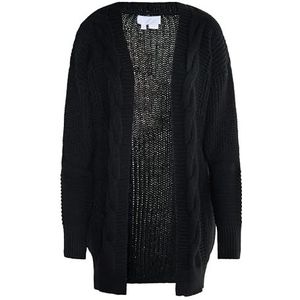 LYNNEA Lange cardigan voor dames, zwart, M/L