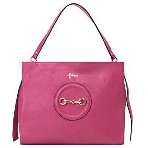 caneva Elegante leren tas voor dames, fuchsia, fuchsia