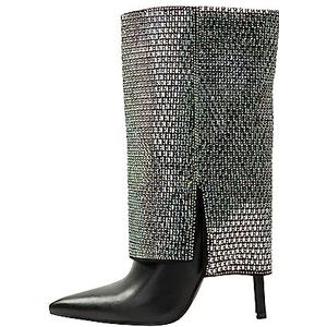 IRIDIA Enkellaarsjes voor dames, zwart, zilver, 40 EU