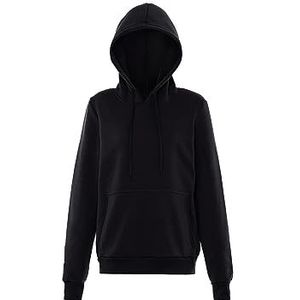 SWIRLY Sweatshirt met capuchon voor dames, zwart.