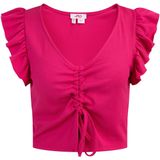 MYMO - Top - Fuchsia - Jersey - V-hals - Kwartmouw