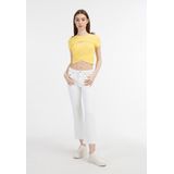 Mymo - T-shirt - Lichtgeel - Dames - Cropped Model - Korte Mouwen