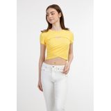 Mymo - T-shirt - Lichtgeel - Dames - Cropped Model - Korte Mouwen