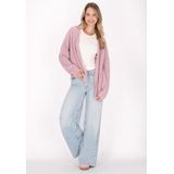 MYMO - Gebreid Vest - Oudroze - Effen - V-hals - Lange Mouwen