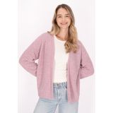 MYMO - Gebreid Vest - Oudroze - Effen - V-hals - Lange Mouwen