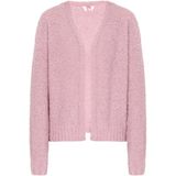 MYMO - Gebreid Vest - Oudroze - Effen - V-hals - Lange Mouwen