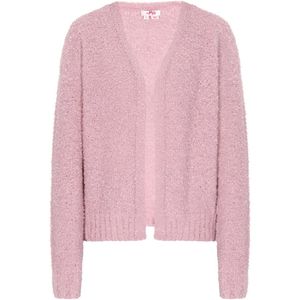 MYMO - Gebreid Vest - Oudroze - Effen - V-hals - Lange Mouwen