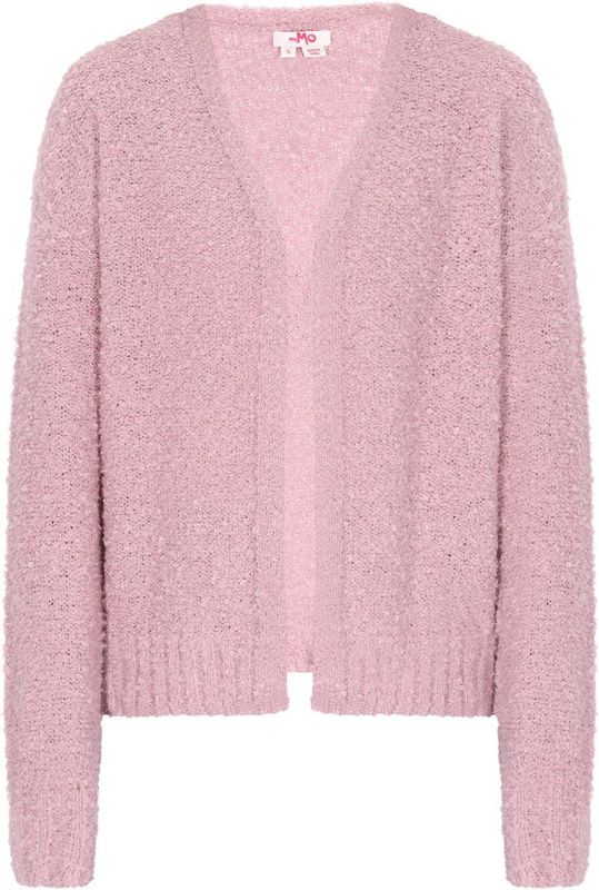 MYMO - Gebreid Vest - Oudroze - Effen - V-hals - Lange Mouwen