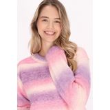 Mymo - Jumper - Roze - Veelkleurig - Korte Trui met Ronde Halslijn