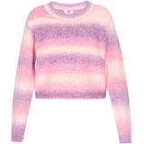 Mymo - Jumper - Roze - Veelkleurig - Korte Trui met Ronde Halslijn