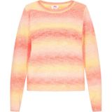 Mymo - Jumper - Oranje - Dames - Korte Trui met Gestreept Ombre-patroon