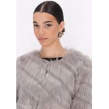 Mymo - Jas - Grijs - Dames - Nauwsluitend Imitatiebont