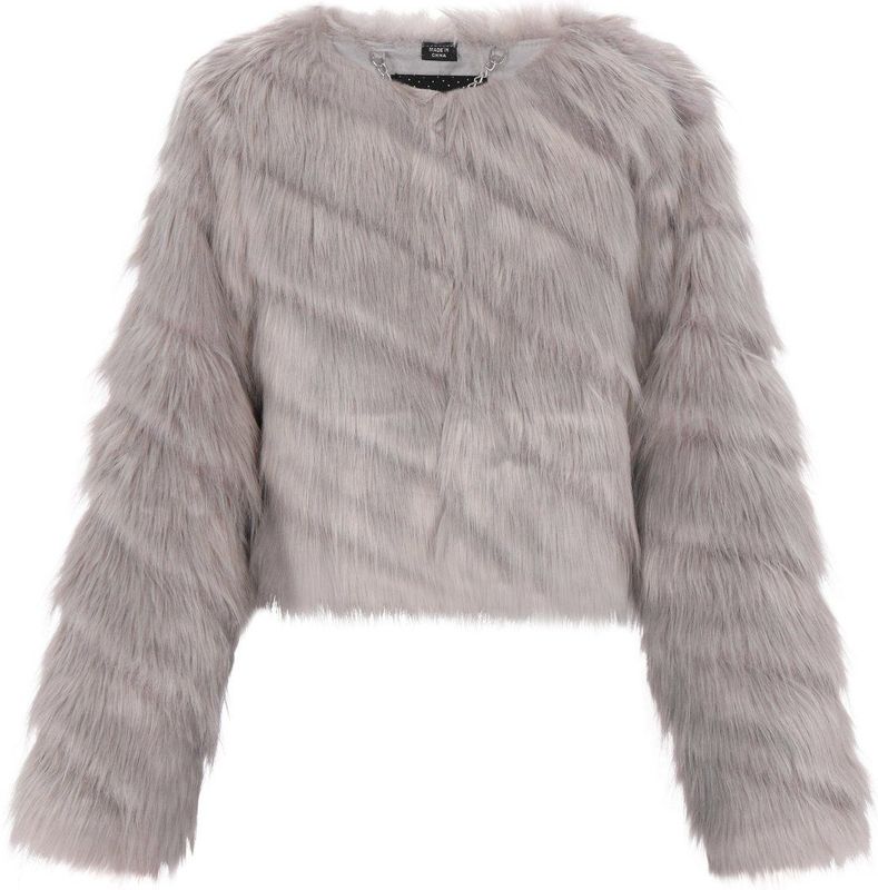 Mymo - Jas - Grijs - Dames - Nauwsluitend Imitatiebont