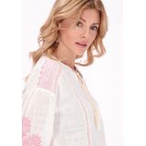 Usha - Blouse - Regular Fit - V-hals - Lange Mouwen - Folklorische Patronen