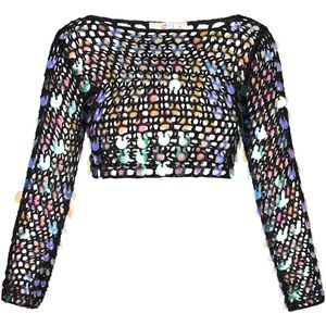 IZIA - Trui 'Boho' - Zwart - Gehaakt - Lange Mouw