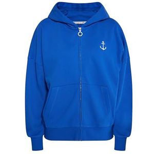 FEISA Dames oversized jack met capuchon 35428809-FE05, koningsblauw, L, koningsblauw, L