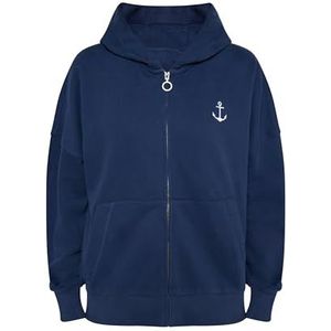 elmwood Dames oversized jack met capuchon 35428809-EL01, Marine, S, marineblauw, S