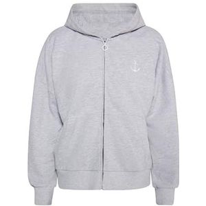 ICELOS Dames oversized jack met capuchon 35428810-IC02, grijs melange, XL, grijs melange, XL