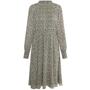 revend Damesjurk met lange mouwen, Groen/Beige
