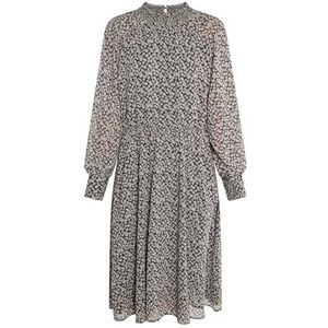 kilata Damesjurk met lange mouwen, zwart beige, S
