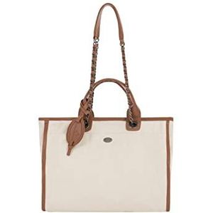 PLUMDALE Dames Shopper Bag, bruin/beige