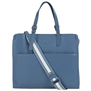 acalmar Dames shopper Bag van leer, donkerblauw