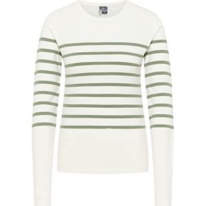 acalmar Pull en tricot pour femme, Blanc laine olive, M-L