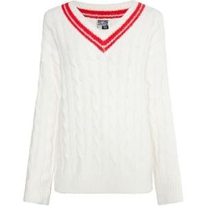VANNE Gebreide damestrui, wolwit rood, XS/S