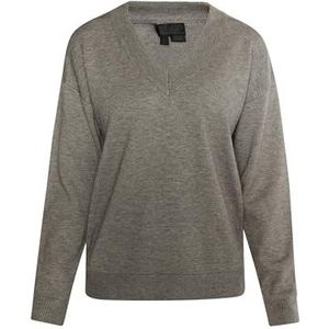 TAXIEN Pull en tricot pour femme, Gris mélangé, XS-S