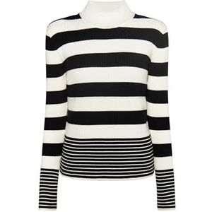 KIANNA Gebreide damestrui, wolwit zwart, M/L