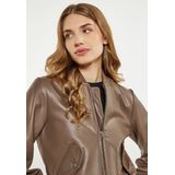 Dreimaster - Jas - Taupe - Dames - Bomberjack - Lamsleer