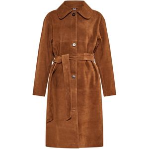 Dreimaster - Trenchcoat - Bruin - Lange Jas - Geitensuède