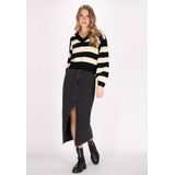 Dreimaster - Jumper - Zwart - Dames - V-hals - Lange Mouwen