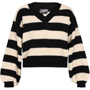 Dreimaster - Jumper - Zwart - Dames - V-hals - Lange Mouwen