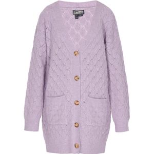 DreiMaster - Vintage - Gebreid Vest - Bruin / Lichtlila