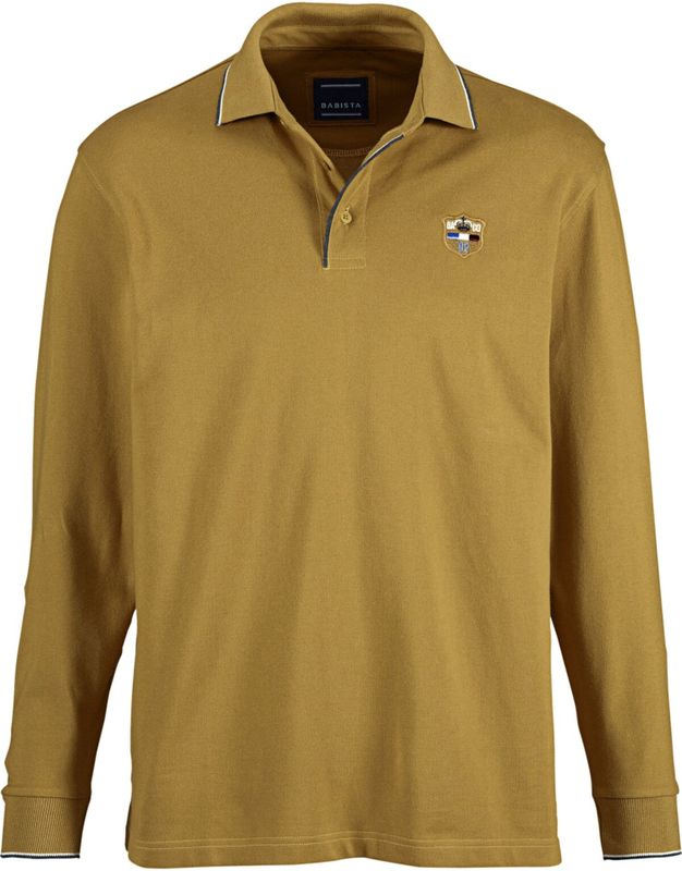 Poloshirt - Donkergeel - MILANVETZO - Lange Mouwen