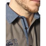 Jan Vanderstorm - Overhemd - Beige - Comfort Fit - Halve Mouw