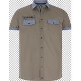 Jan Vanderstorm - Overhemd - Beige - Comfort Fit - Halve Mouw