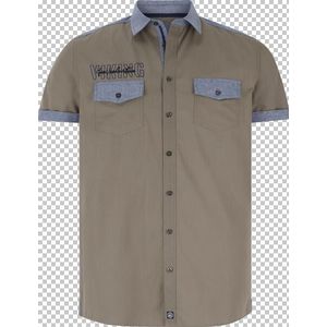 Jan Vanderstorm - Overhemd - Beige - Comfort Fit - Halve Mouw