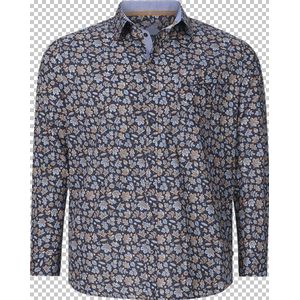 DUKE - CASPIAT - Overhemd - Donkerblauw - Patroon