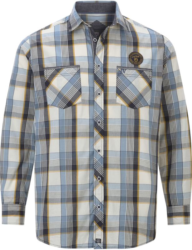 Jan Vanderstorm Overhemd donkerblauw, Ruit