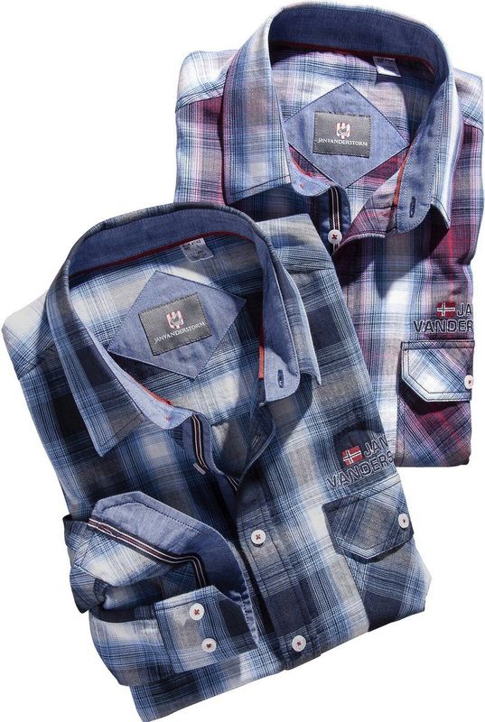 Jan Vanderstorm - KAITAR - Overhemd - Blauw - 100% Katoen - +Fit Collectie