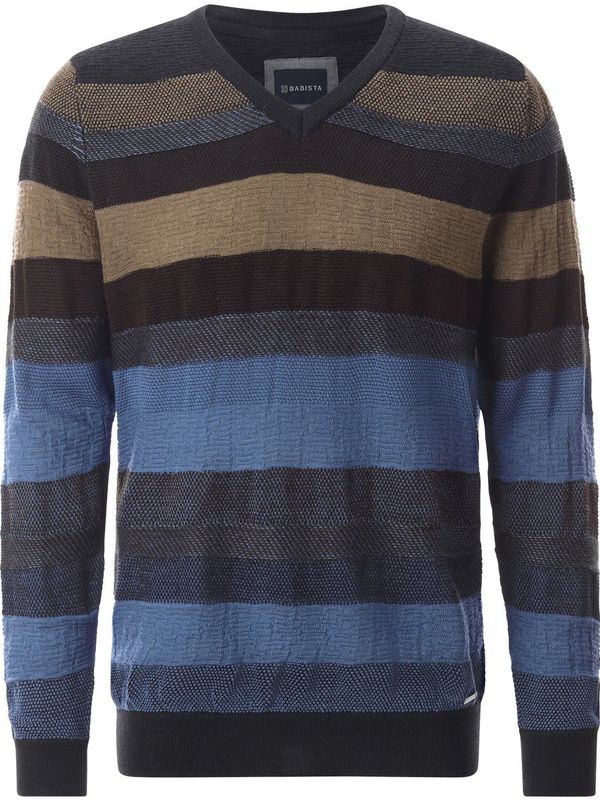 Babista - SOLEMARLI - Trui - Blauw - V-hals - Gebreide truien